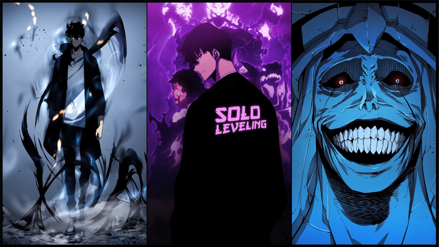 Solo Leveling manhwa poster collage